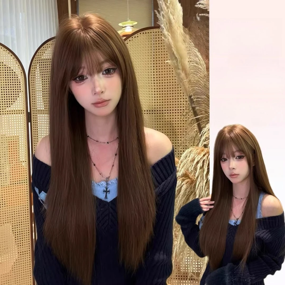 

Синтетический парик Warm Tea Chestnut Bob с длинными прямыми волосами для женщин, реалистичный и объемный. Это праздничный подарок для друзей и семьи.