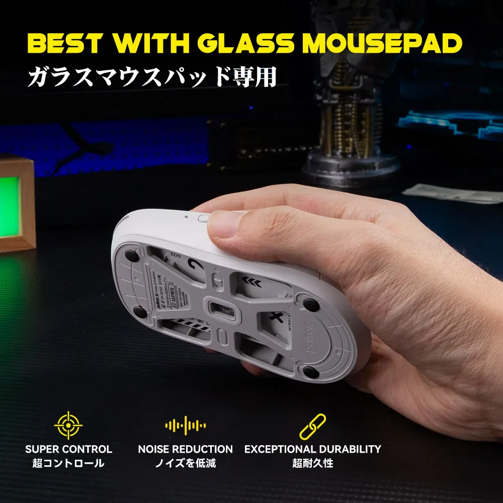 TALONGAMES Patins de souris pour tapis de souris en verre, points ronds universels UHMW-PE haute densité 6,5 mm 40 pièces Glide ultra-contrôle, noir C1