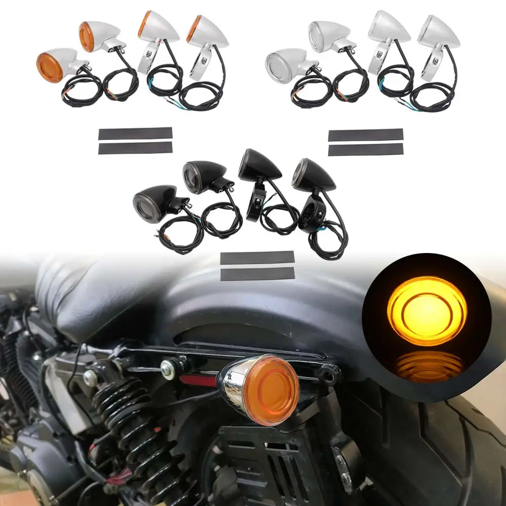 2 Pair Motorcycle LED Turn Signal Lights For Harley Sportster XL 883 1200 Iron Roadster Low Rider Softail FXSTC 1982-2021 Parts
