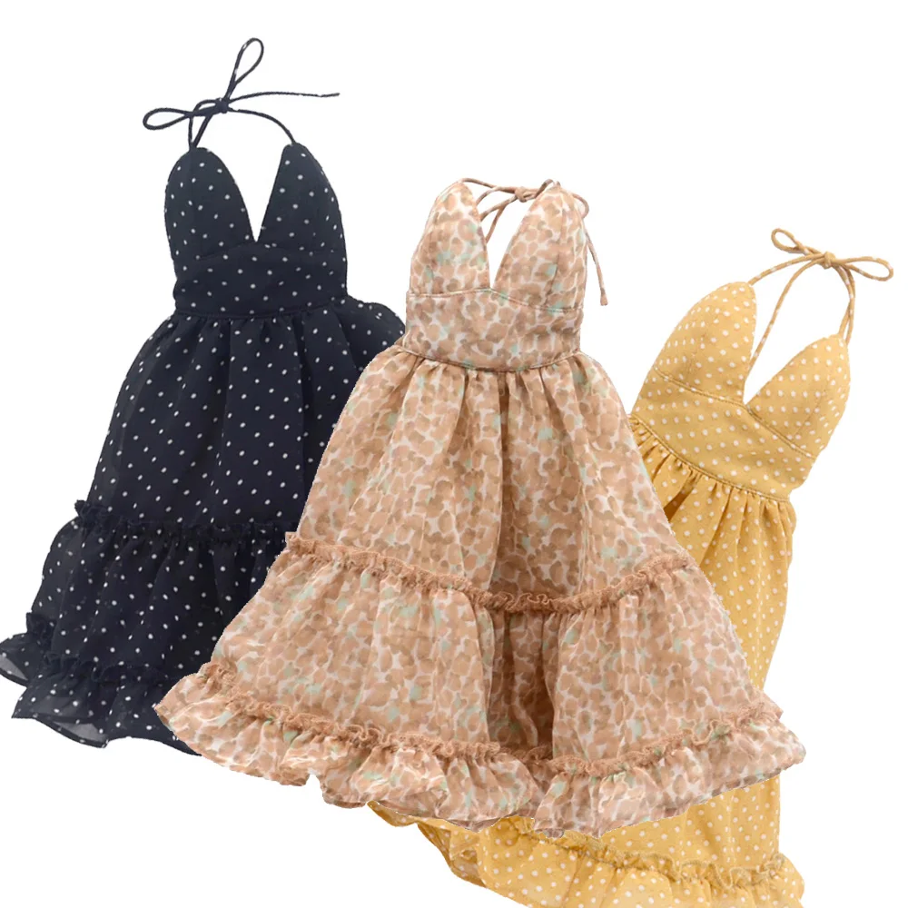 

Подходит для кукол с шаровыми суставами 1/3 BJD SD DD. Стильное шифоновое расклешенное платье.