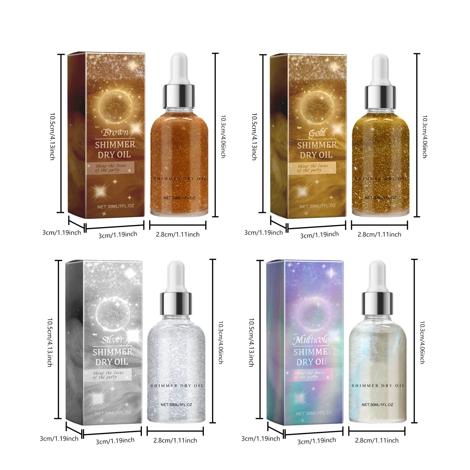 Body Shiny Oil Moisturizing Long Lasting Body Luminizer Face Brightening Waterproof Liquid Shiny Body Glow Body Glitter Oil 30ml