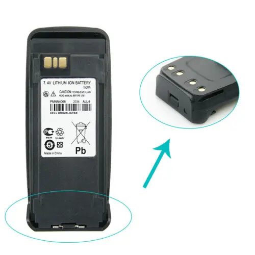 Bateria Li-ion para Motorola, 7.4V, 1800mAh, PMNN4066, DR3000, DP3400, MTR3000, novo, 2 peças