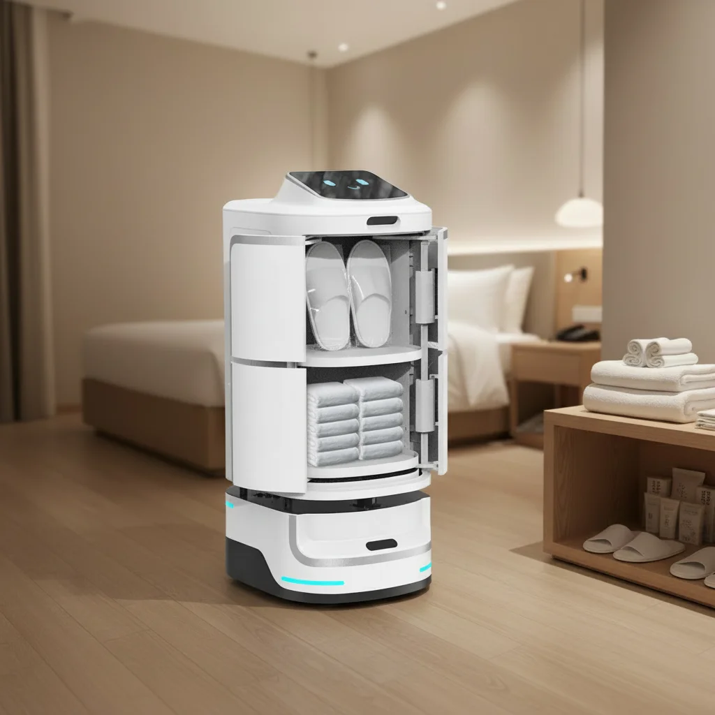 Hotel Delivery Robot Smart Room Service Robot Face Password Recognition App-Controlled Auto Charge 10kg Payload For Delivery