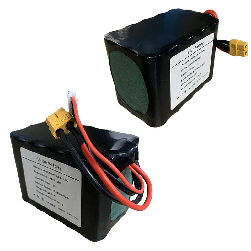 12V 17.5Ah 18650 lithium battery pack high current, high power battery for UAV model electric toy car