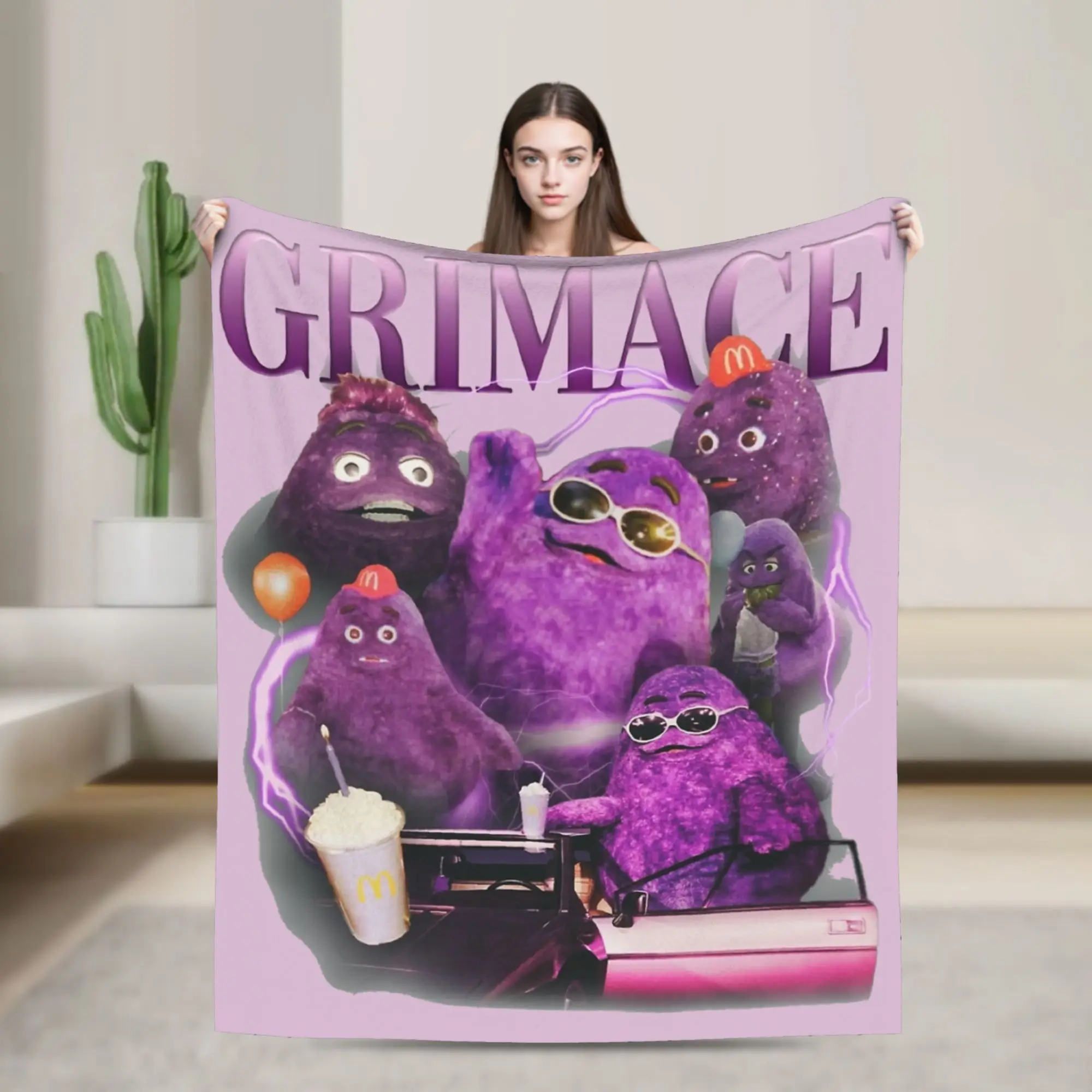 Grimace 90s Rock Blanket Fleece Autumn/Winter  Multi-function Ultra-Soft Throw Blanket for Home Travel Bedspreads