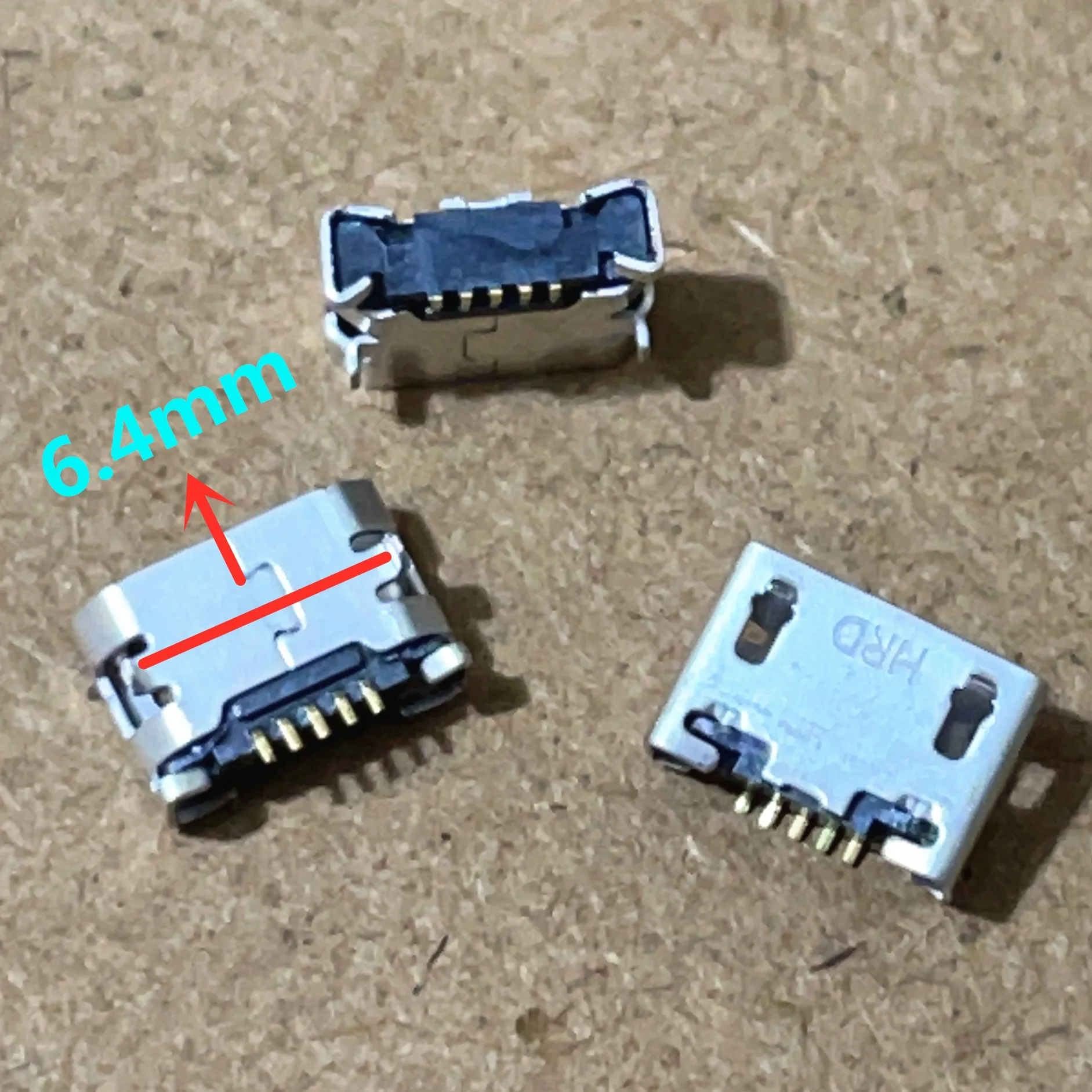 10-100szt Złącze Micro USB Jack DIP2 6.4mm Gniazdo ładowania USB Do Nokia 8600 Lenovo A60 A366T PAD A1 07 A520 A288T A500 A750