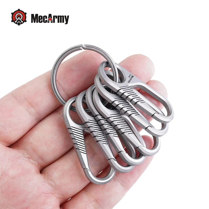 Titanium Carabiner /Titanium Keychain MecArmy CH6K Keyring Kit Anti-corrosion Anti-rust Carabiner 6pcs Key chain