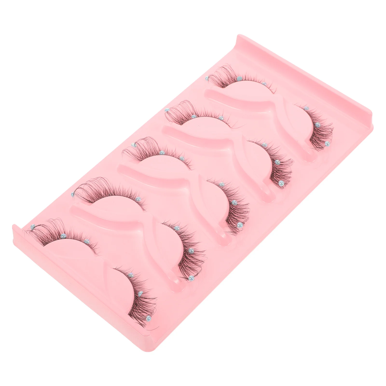 

5Pairs False Eyelashes Plastic Rhinestone Decor Cosplay Makeup Stage Party Glitter Lashes Women Lashes Cluster Eyelash