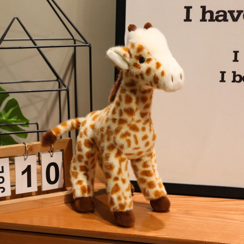 

25/35cm Simulation Giraffe Plush Lifelike Stuffed Doll Home Ornament Zoo Souvenir Birthday Gifts