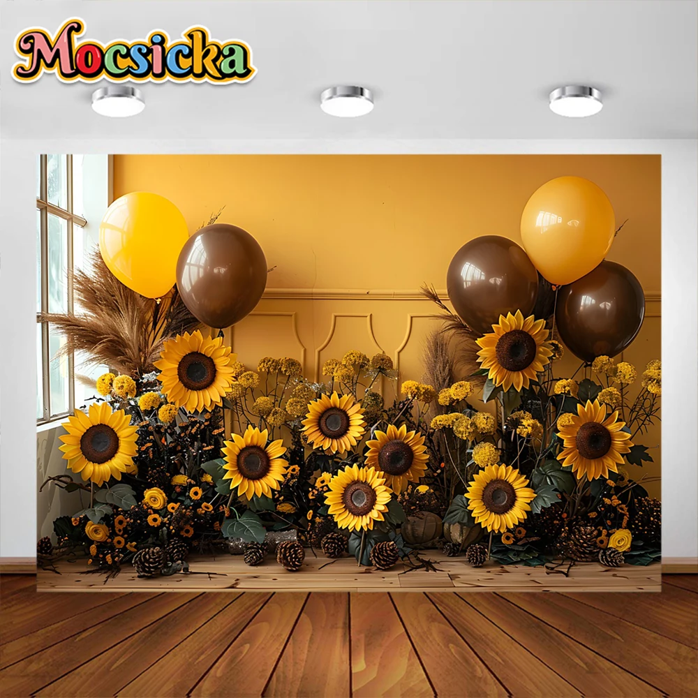 Fondo de fotografía de girasol, pared de flores, abeja, rosa, jardín de verano, retrato de bebé, boda, cumpleaños, estudio fotográfico