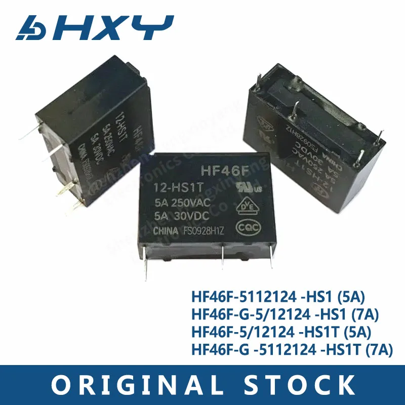 5 шт. реле 5V 12V 24VDC HF46F -5-HS1 HF46F-G-12-HS1 HF46F-G-24-HS1 4PIN HF46F-G 12 HS1 HF46F-G-12-HS1T HF46F-G-24-HS1T