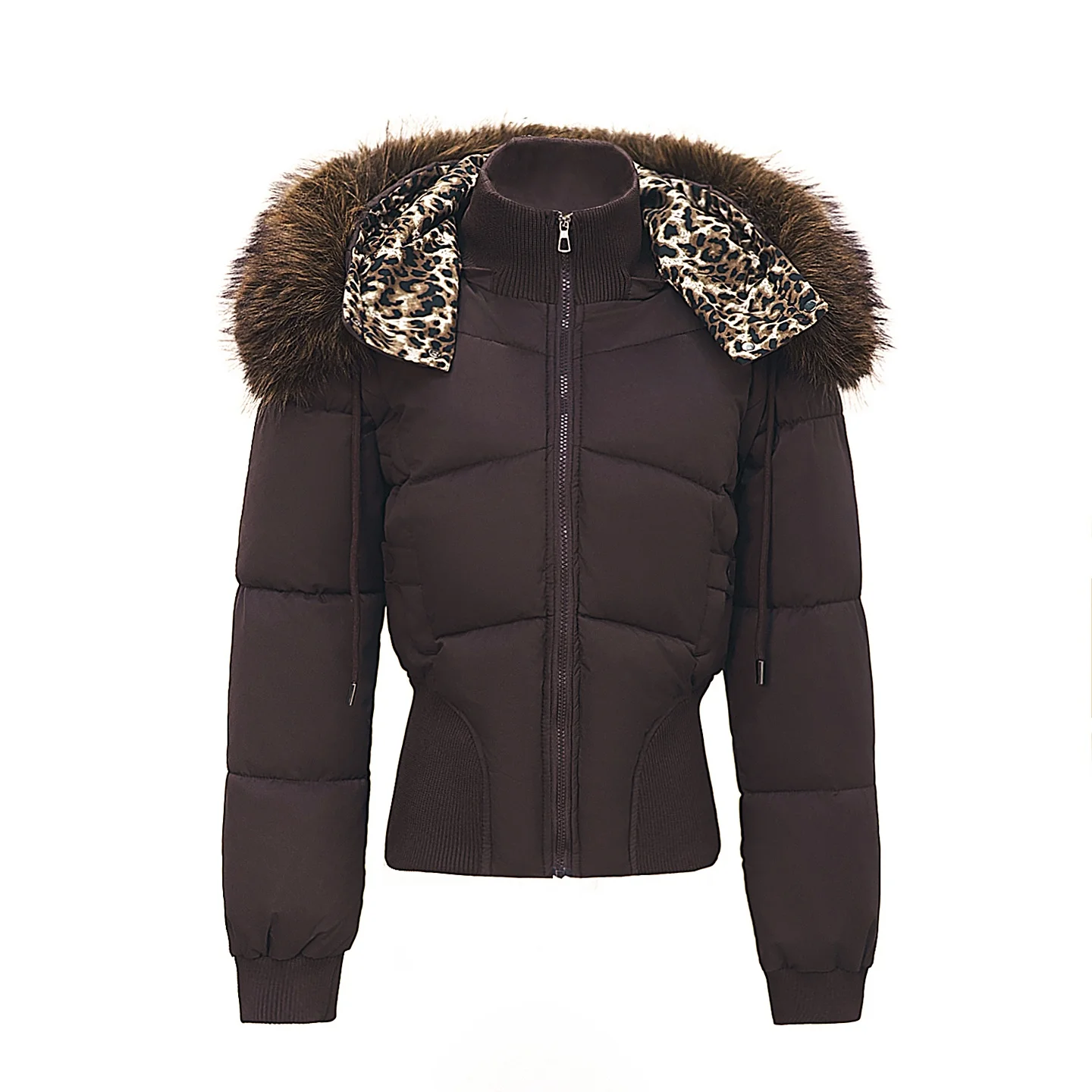 Women 2026 Winter New American Retro Hooded Fur Collar Down Cotton Coat Thickened Korean Style Waist Cinched Cropped Outerwear