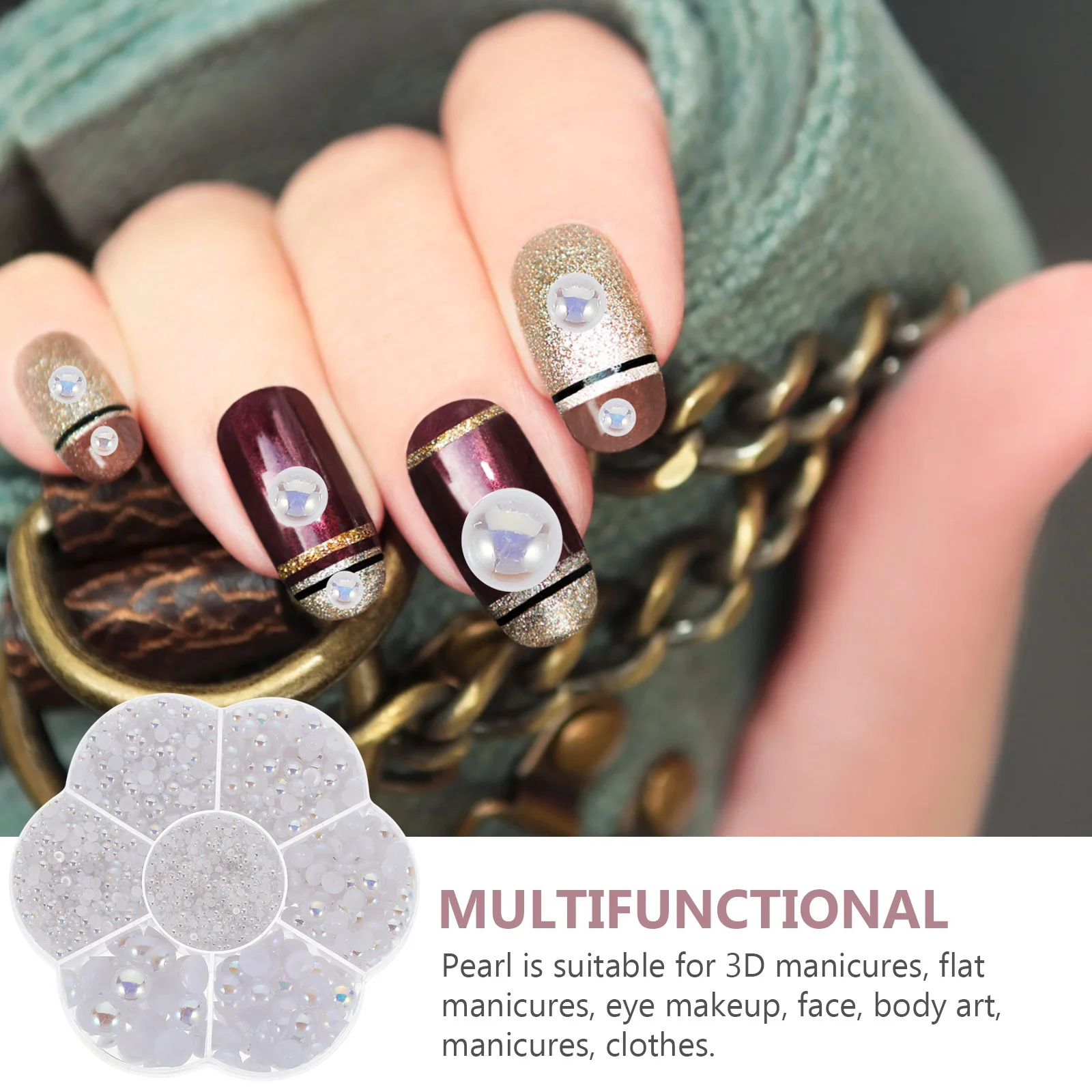 

1 Box DIY Flatback Pearls Half Round Imitation Pearls for Manicures Nail Art Crafts Decorative Pearl Beads Accessories