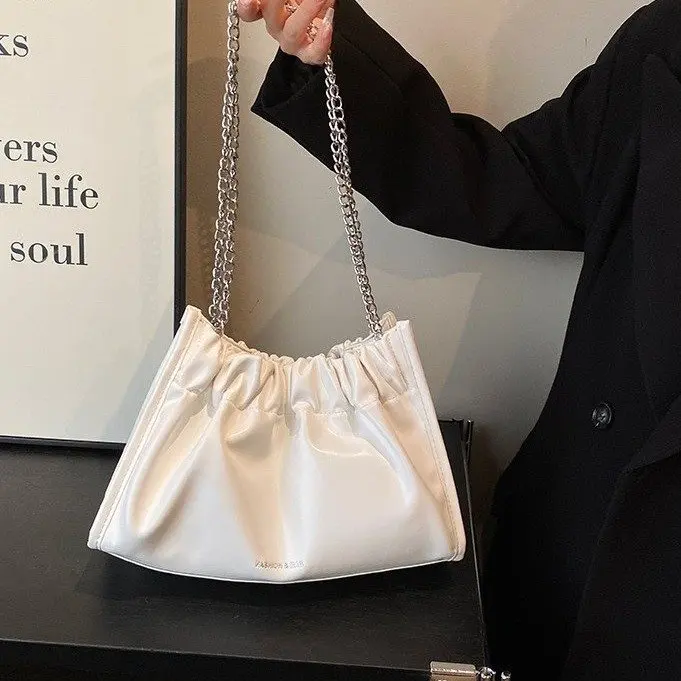 

2025 Summer 322 New One Size Zipper Shoulder Bag Small Square Bag Sewing Line Underarm Bag Fashion Versatile Casual