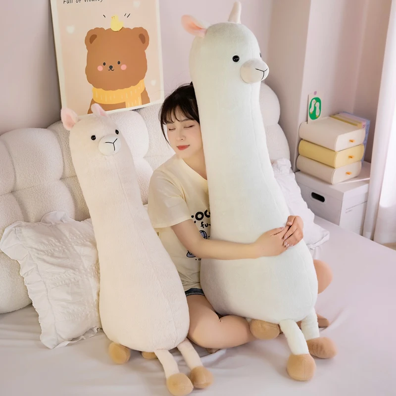 

Мягкие плюшевые игрушки-альпаки Kawaii Alpacasso, 50-130 см, милые пушистые подушки для детей, на день рождения, для декора комнаты