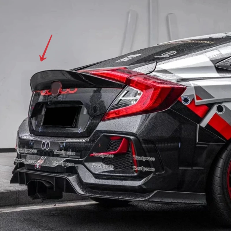 

For Honda 10th Civic Spoiler 2016 2017 2018 2019 2020 Sedan High Quality ABS Plastic Rear Trunk Lip Spoiler Car Accessories