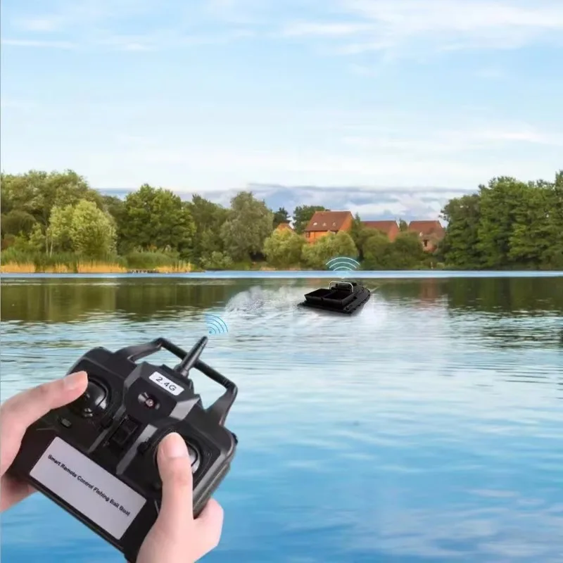 ABS 7.4V Electric Baitboat Two Silos  Remote Control Fish Finder 500m Fishing Fishing Feeding Bait Boat GPS