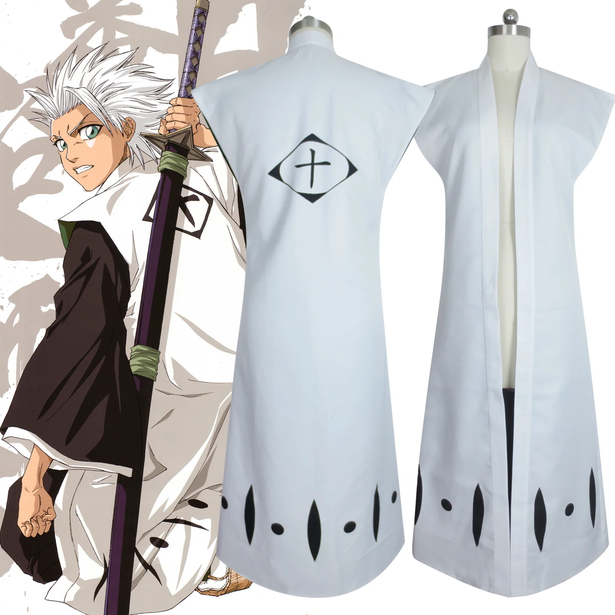 IN STOCK Toshiro Hitsugaya Toushirou Hitsugaya Captain of the 10th Division Outfit Only Cloak Cosplay Costume H008