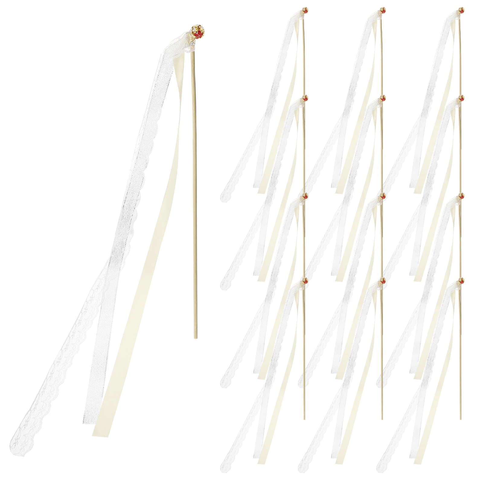

20pcs Ribbon Fairy Wand Durable Wedding Accessories Lawn Party Decoration Wands Birthday Gifts Streamers For Dance