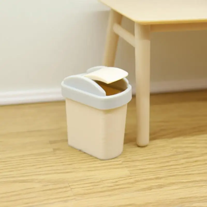 1Pcs Miniature Simulation Trash Can Toy Model, Doll House Embellishment, Flip Lid Mini Waste Bin Accessory