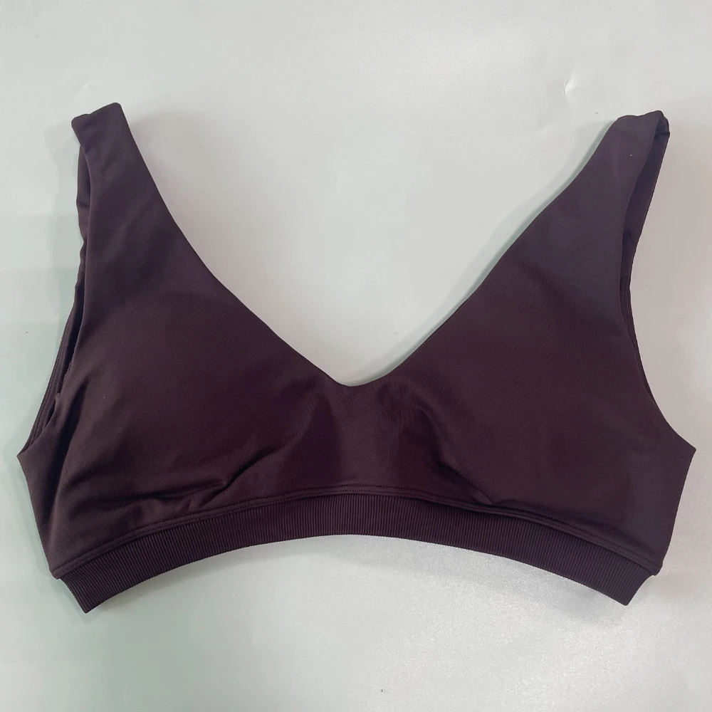 Damen Sport-BH mit rückenfreiem V-Ausschnitt, nahtloses Gym-Top, Workout-Yoga-Crop-Tanktop mit herausnehmbaren Polstern, hochelastischer Push-Up-BH – Detail 13