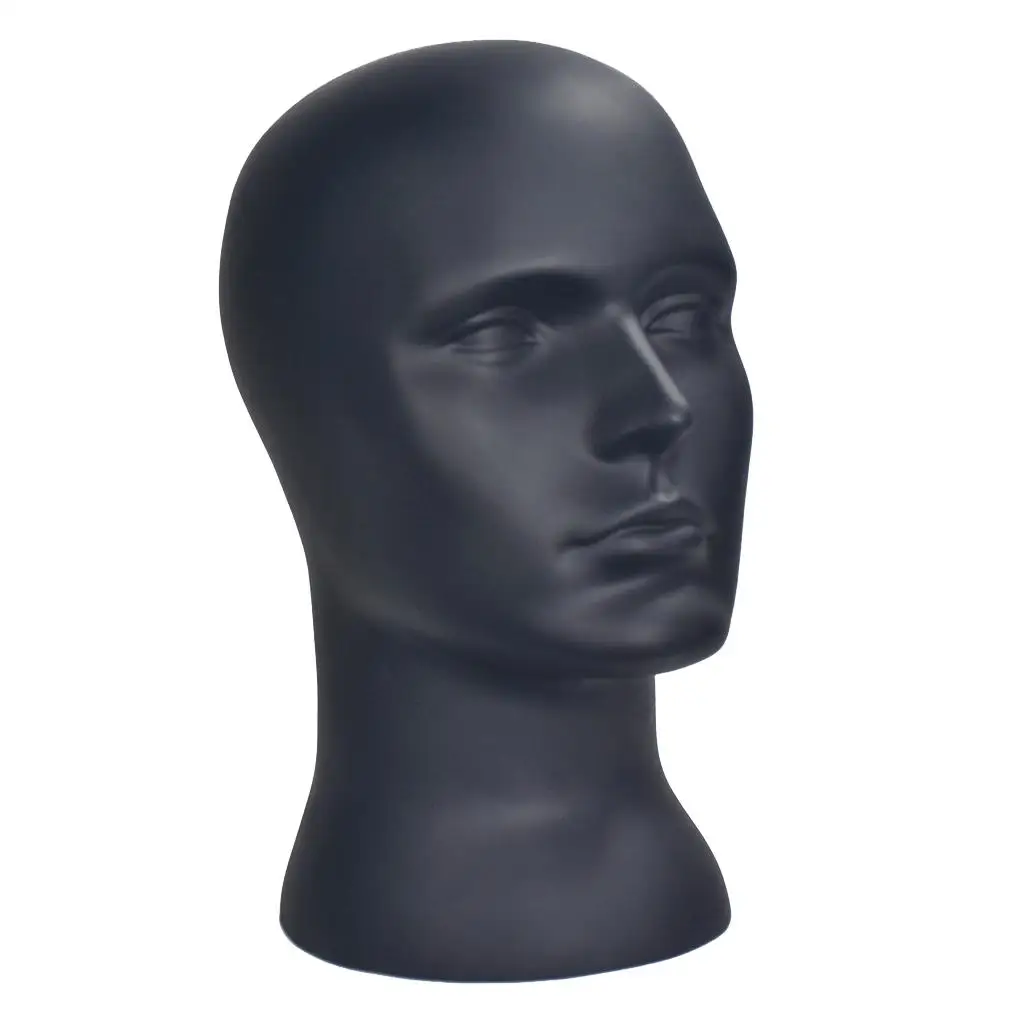 Male Head PVC Hat Cap Scarves Jewelry Holder Display Manikin Model Stand for Hair Salon