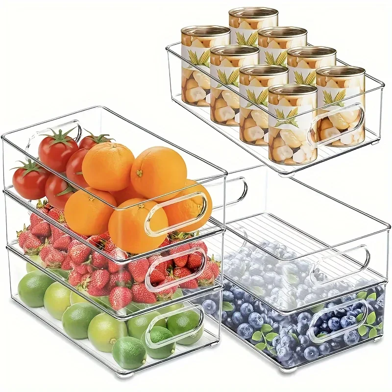 Transparente Plastik-Frischhaltedose Kühlschrank-Aufbewahrungsbox Kosmetik-Aufbewahrung Küchen-Acryl Desktop-Organizer Box