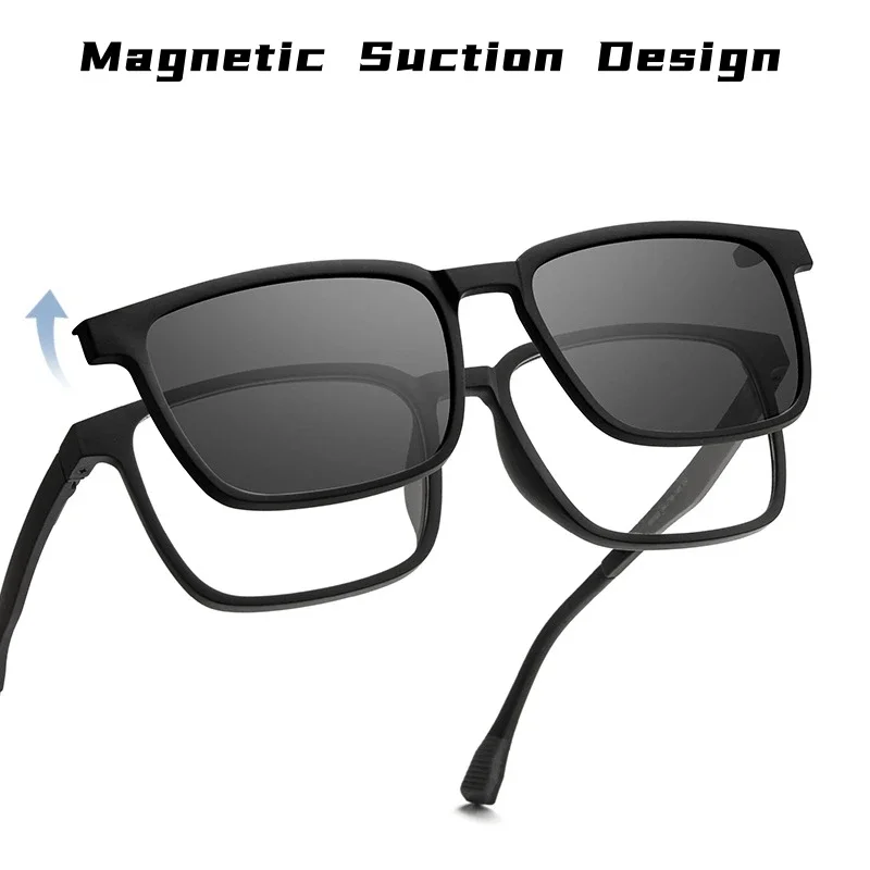 KIZN الاستقطاب مشبك مغناطيسي نظارات موضة مربع للرؤية الليلية البصرية وصفة النظارات الإطار الرجال والنساء 99105R