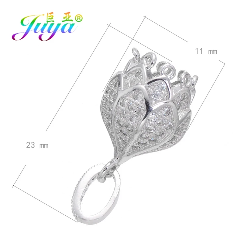 Juya DIY Pearls Necklace Components Handmade Decorative Crown Connector Pendants Accessories For Women Tassels Jewelry Making