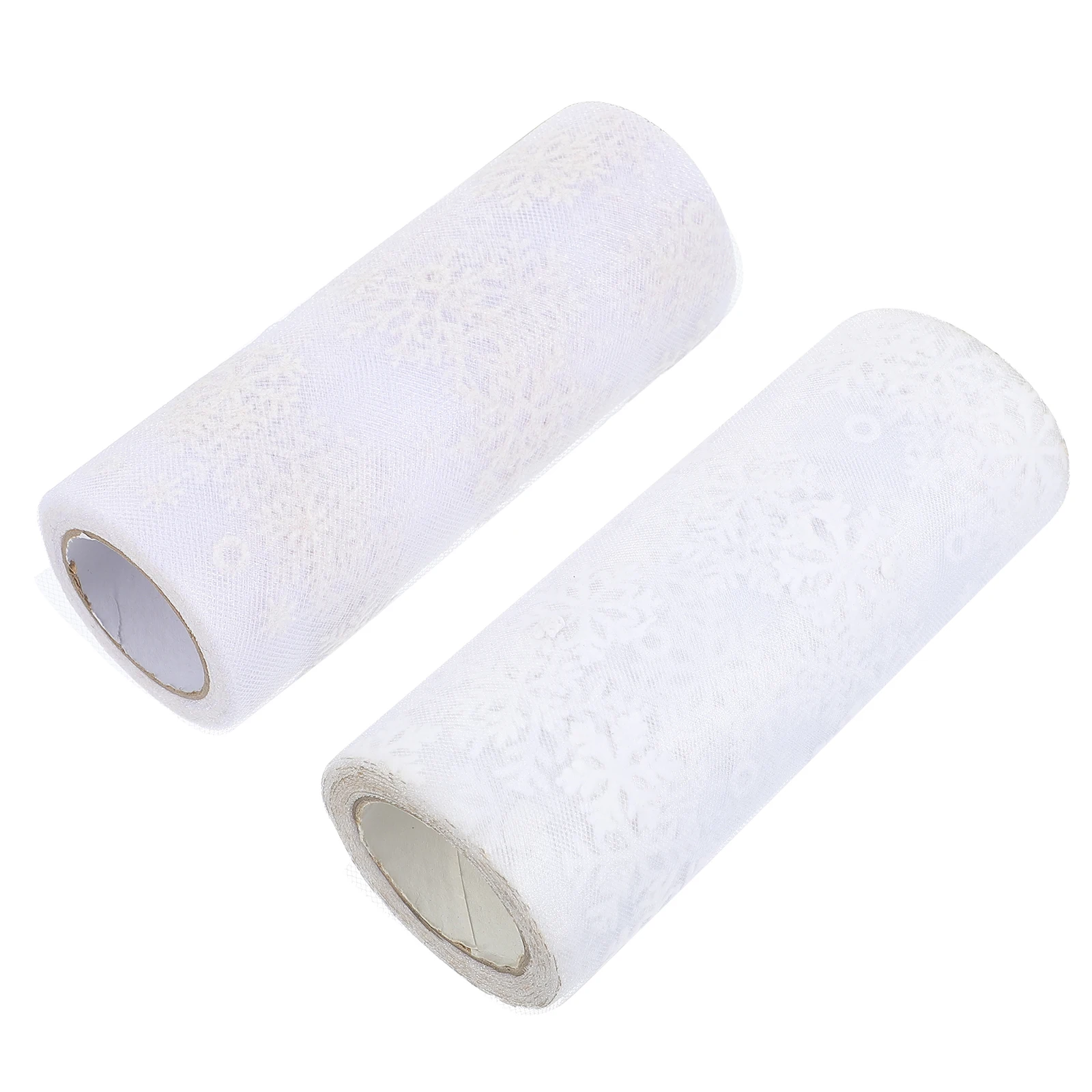 

2 Rolls DIY Craft Tulle Fabric Garland Bow Tie Snowflake Glitter Ribbon Nylon Decorative