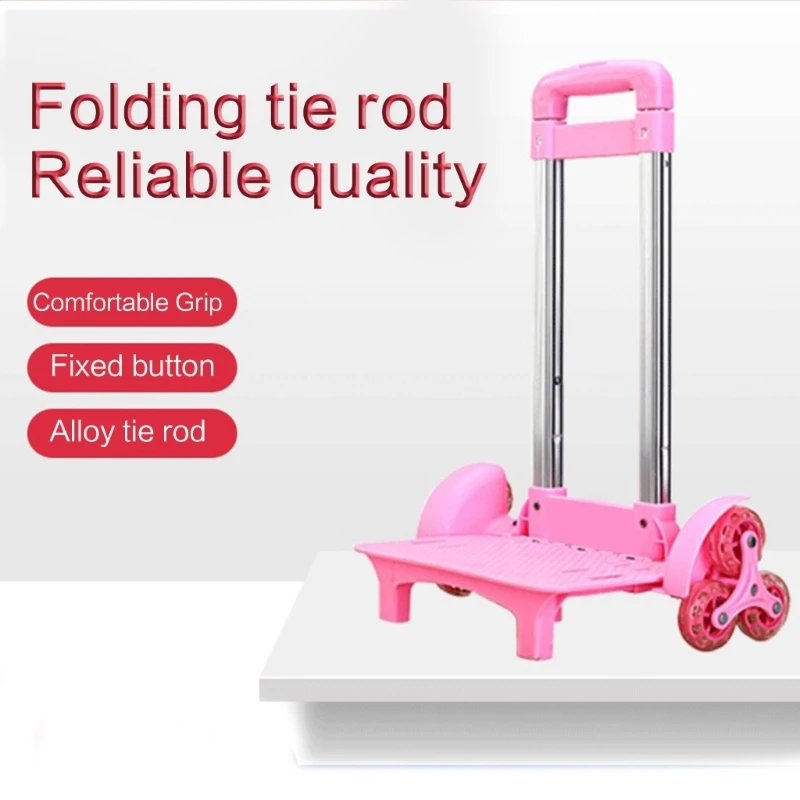 6 Backpack Trolley Aluminium Alloy Foldable Trolley Cart for Student Bags