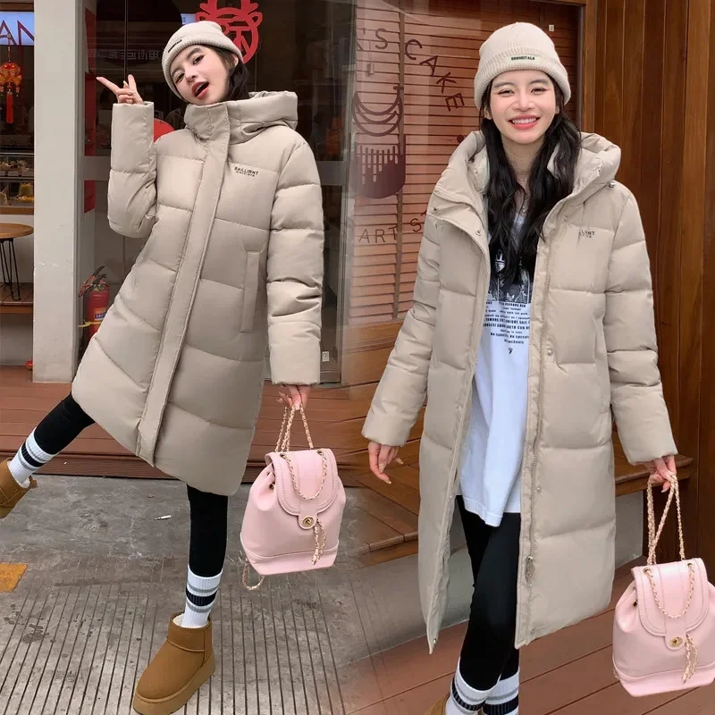 2025 New Winter Long Parkas Hooded Warm Thick Down Cotton Jacket Women Windproof Clothes Padded Coat Female loose Outwear T710