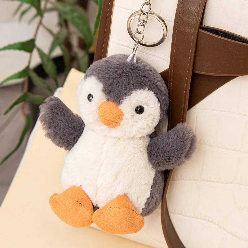 12cm Cartoon Peanut Penguin Plush Pendant Animal Penguin Keychain Car Hanging Doll Decoration Backpack Pendant Cute Penguin Gift