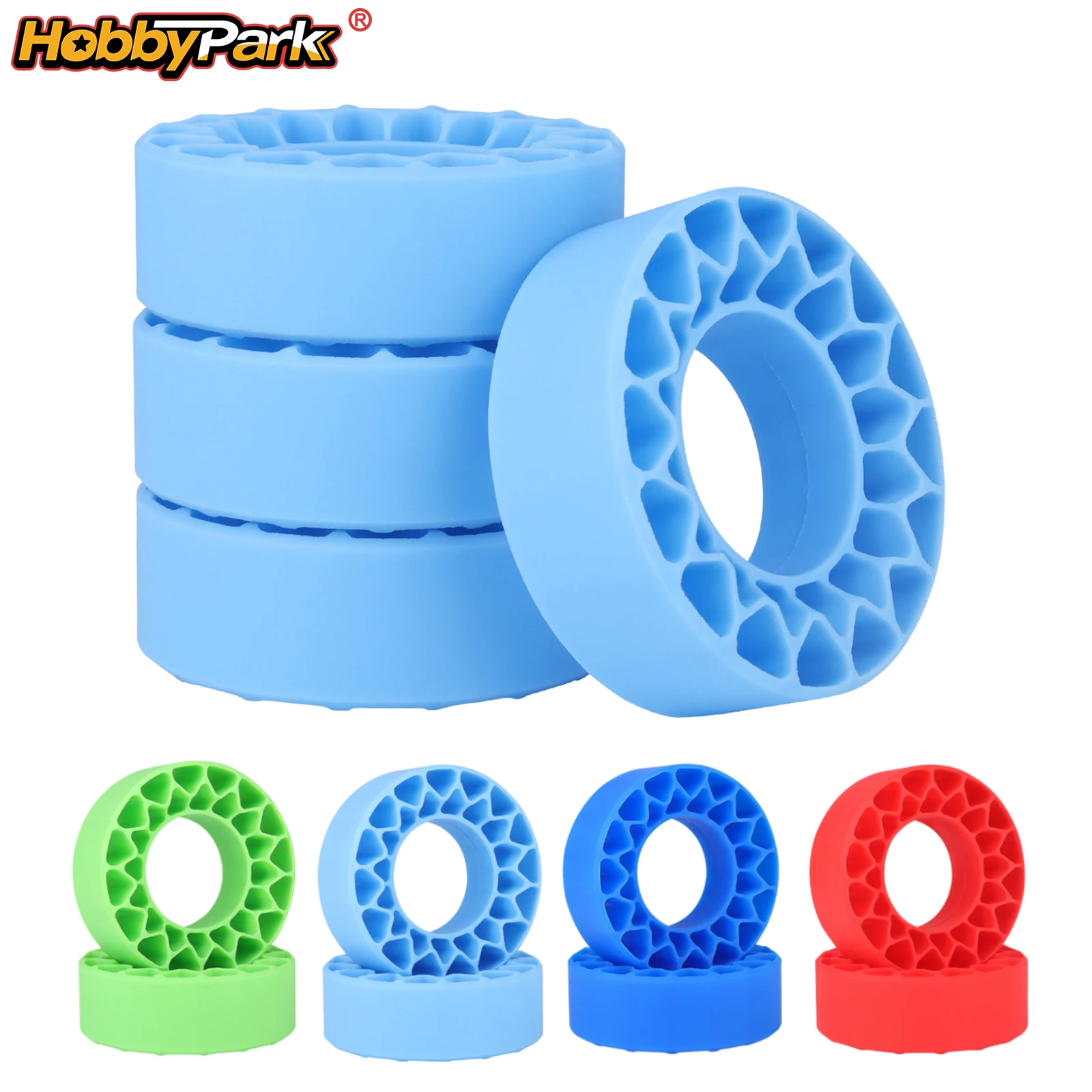 HobbyPark 1.0 Reifen Silikoneinlagen Schaumstoff Passend für 56-58mm*24mm für 1/18 1/24 Maßstab RC Crawler Truck, Super Weich, 4 Stück