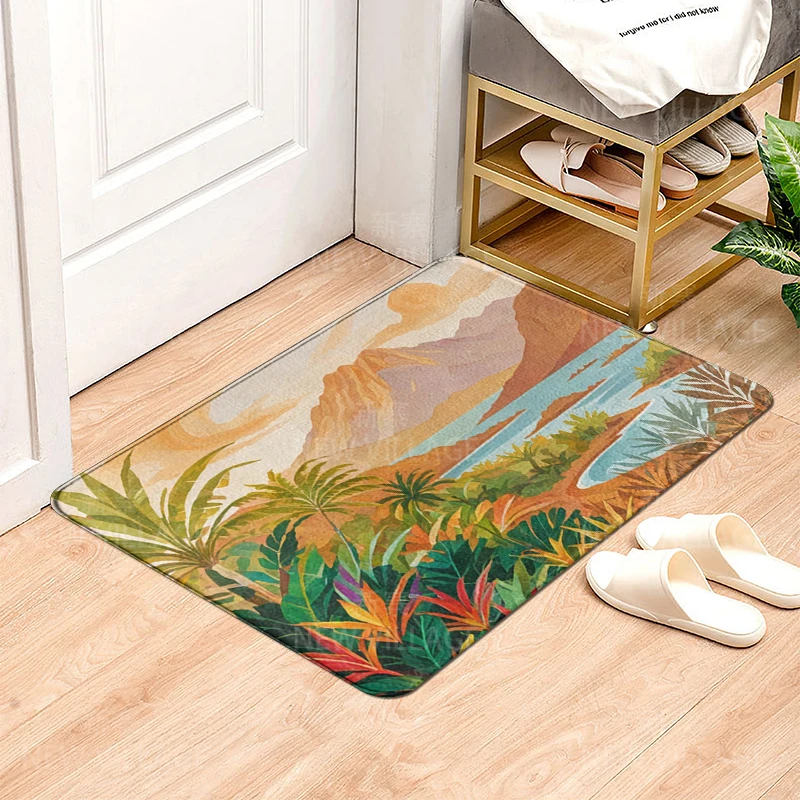 House entrance carpet Home door mat Living Room Bath Foot bathroom non-slip water absorption rugs nordic boho morandi abstract