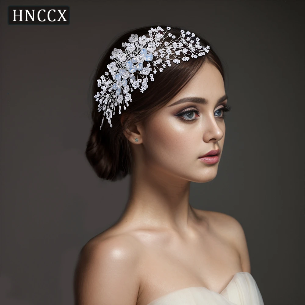 HNCCX Wedding Beaded Hair Comb Bridal Hair Accessories  Elegant Shell Flower Side Hair Comb for Women Girl Headwear CP279