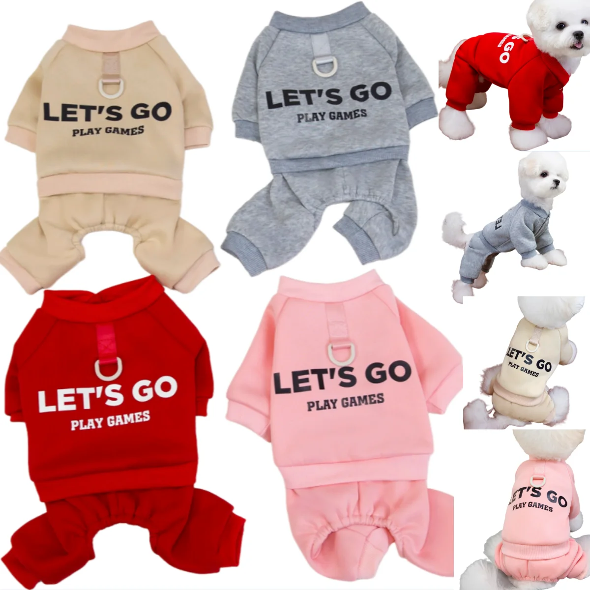 

ON SALE Pet Dog Clothes Warm Dogs Jumpsuits Pet Clothing For Small Dogs Puppy Cats Costume Coats Sweatshirts Letter Print Teddy