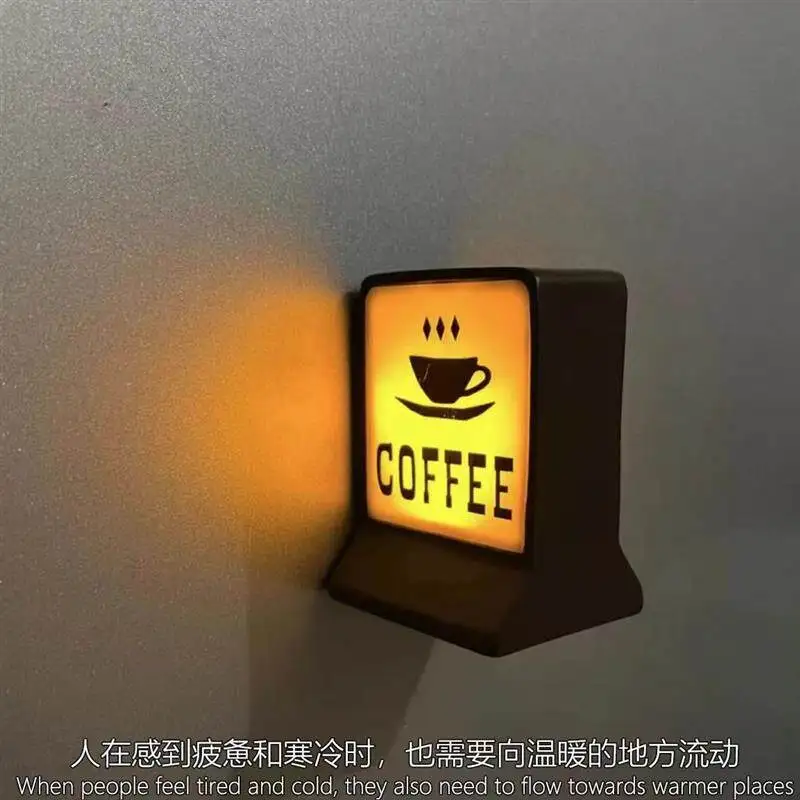 Japanese Style Vintage Mini Coffee Night Light Retro Desktop Atmosphere Decoration Fridge Magnet For Bar Coffee Shop Birthday