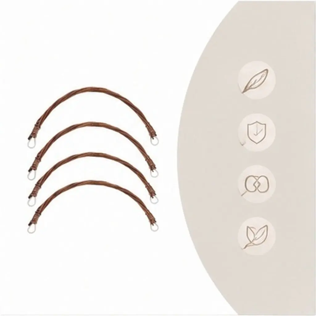 4 PCS Rattan Picnic Basket Accessories Wicker Grips Handles Baskets Replacement for Accessory Hamper view 6