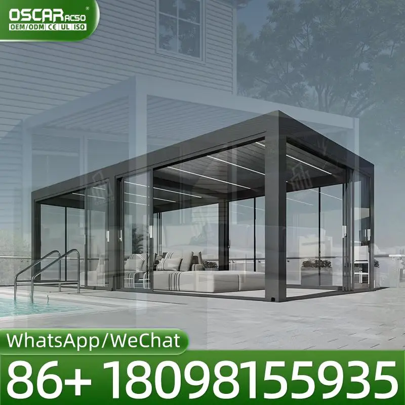 Waterproof Hardtop Aluminium Outdoor Gazebo Louvered Pergola for Patio Garden Backyard pergola