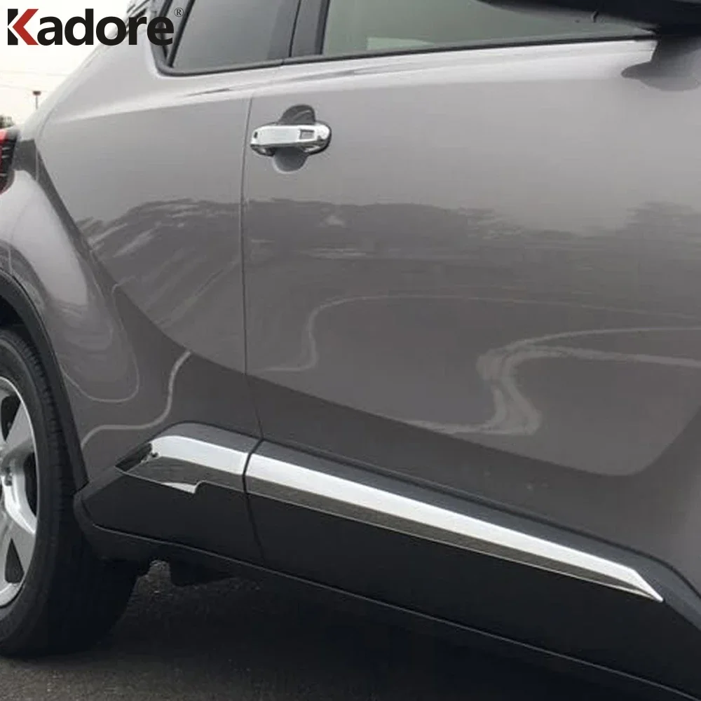 Side Door Body Moulding Line Strips Cover Trim Chrome Car Exterior Accessories For Toyota CHR C-HR 2016 2017 2018 2019-2022