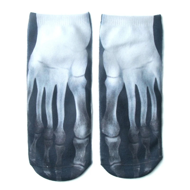 ユニセックスパーソナライズされた綿ローカットアンクルソックス面白い 3D フリップフロップ靴豚骨格パターンプリント Hosi ドロップシッピング