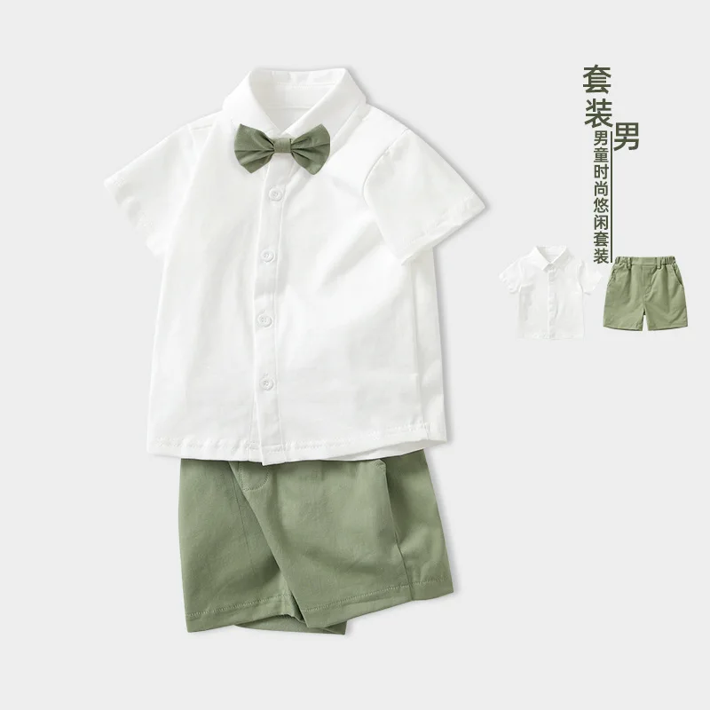 

Boys' summer clothes short-sleeved children's clothing Korean-style gentleman two-piece set