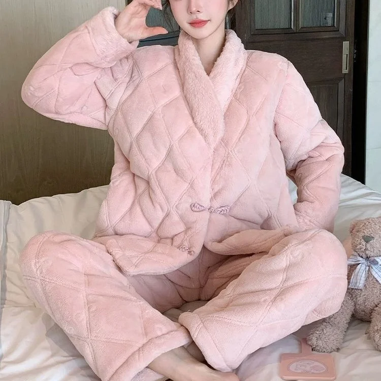 pigiama-da-donna-in-pile-corallo-a-tre-strati-cotone-ispessito-colletto-con-risvolto-abbigliamento-da-casa-calore-garantito-maniche-lunghe-con-bottoni-decorativi