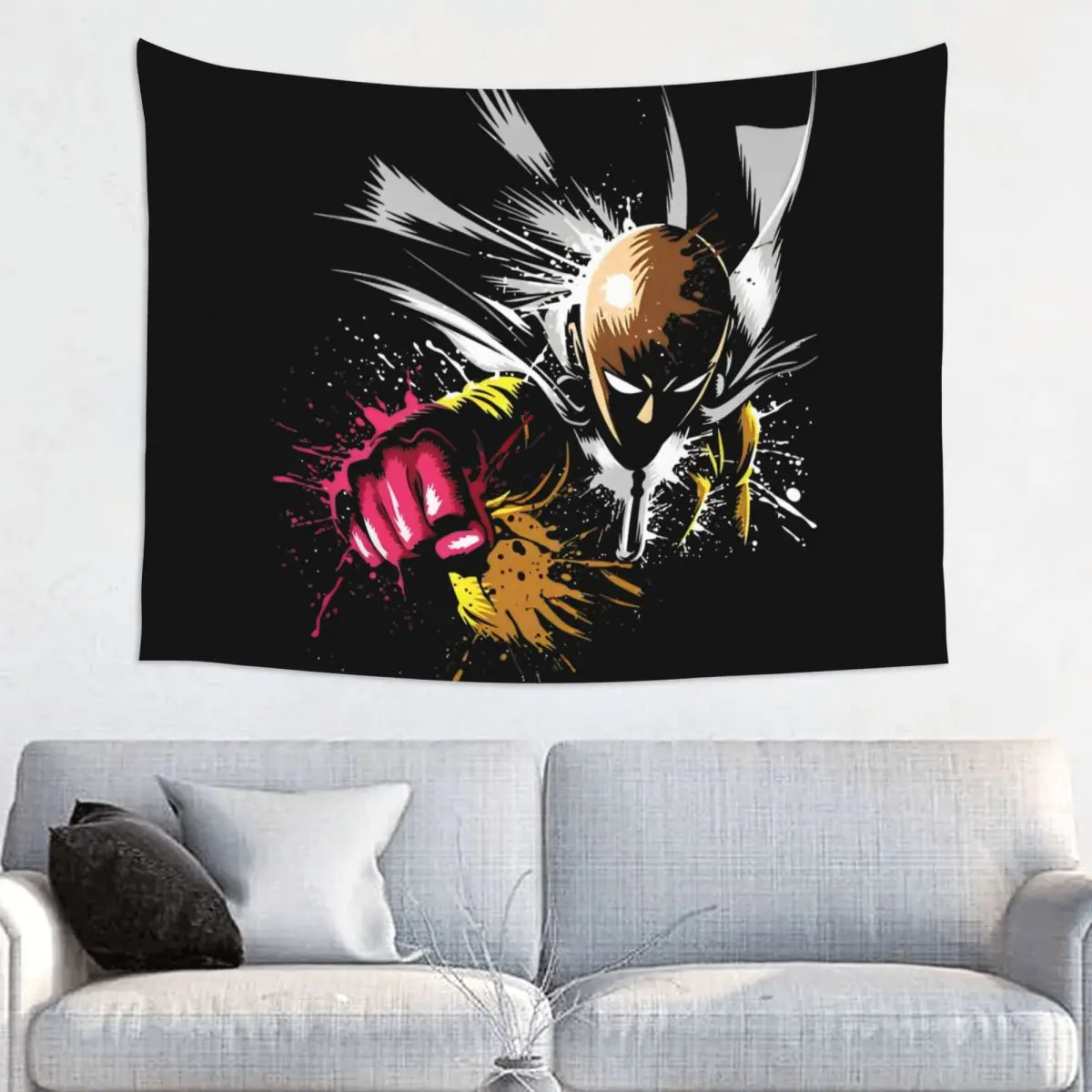 Saitama Anime Manga Tapestry Wall Hanging Tapestries for College Dorm Decor