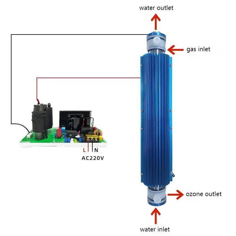 Quartz Tubes Quartz Tube Ozone Generator For Aquaculture 20g