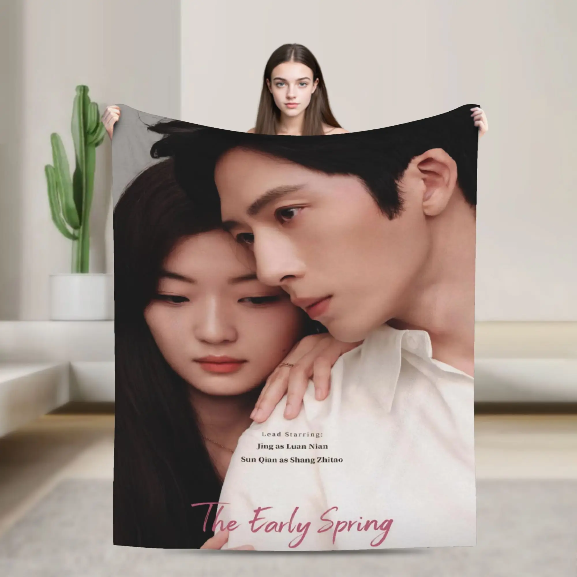 Comfortable The Early Spring jing boran Blanket Accessories Sofa Decorative  Throw Blankets Warm Flannel for Bedroom