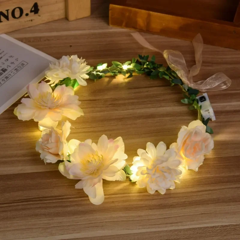 Romantic Luminous Garland Headband Children Adult Headdress Wedding Christmas Party Headdress Gift LED Luminous Toy Holiday Gift