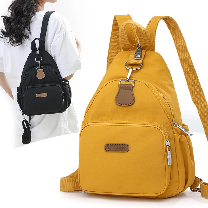 Fashion Nylon Women Crossbody Bag, Lightweight Chest Shoulder Bag, Multi-Pocket Waist Pack, Multifunctional Casual Travel Purse