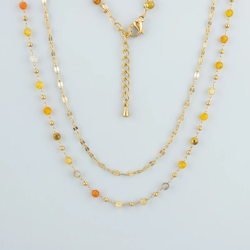 assoonas, 1 Stück/Lot, MH59, Halskette für Damen, Anhänger, handgefertigt, 18k vergoldet, Edelstahl, Naturstein, Modeschmuck – Detail 9